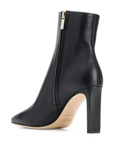 JIMMY CHOO LOGO PLAQUE BOOTIES - 黑色