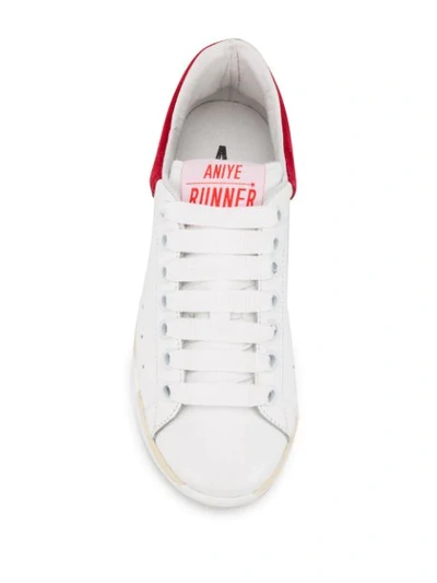 Shop Aniye By Panelled Wedge Sneakers In White