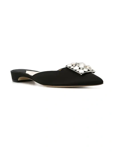 Shop Paul Andrew Lilia Jewel Embellished Mules In Black