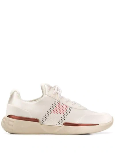 Shop Tommy Hilfiger Flag Sneakers In Neutrals