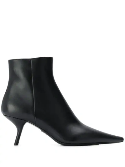 Shop Prada Pointed Toe Boots In Black