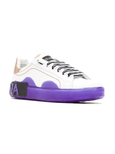 Shop Dolce & Gabbana Portofino Painted Sole Sneakers In White