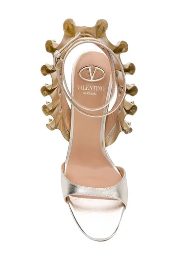 Shop Valentino Garavani Rockstud Sandals In Metallic