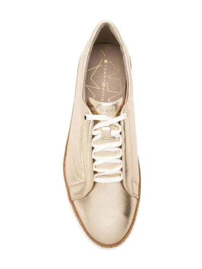 Shop Tommy Hilfiger Low-top Sneakers In Gold