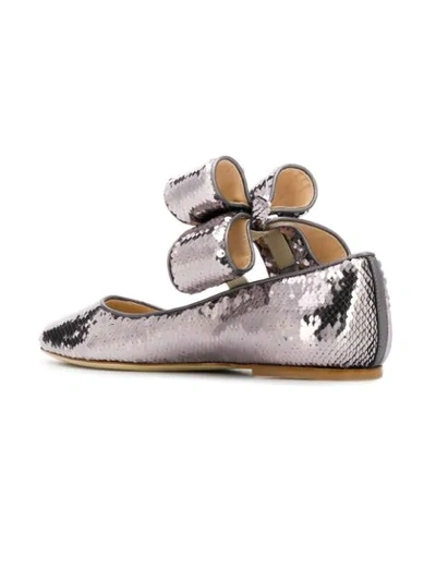 Shop Polly Plume Sequinned Flats - Metallic