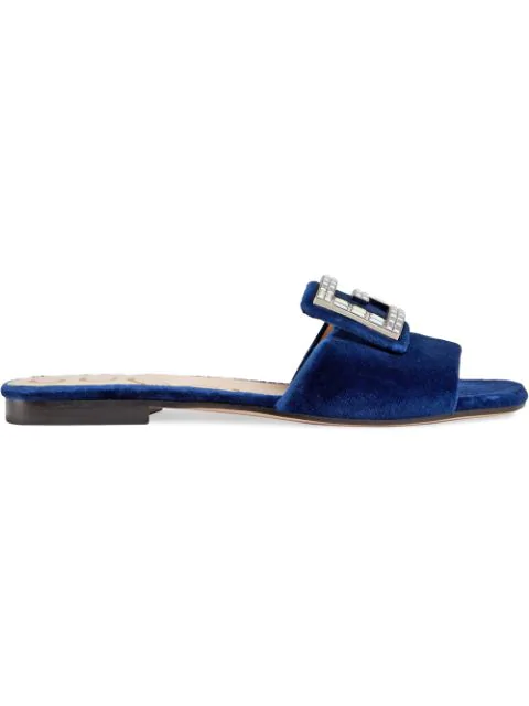 blue gucci flip flops