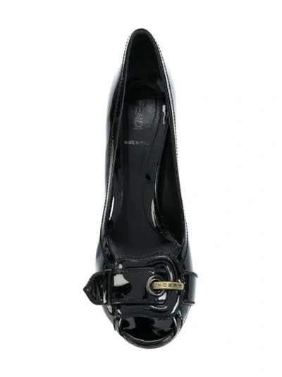 Pre-owned Fendi Buckle Detail Pumps In Black