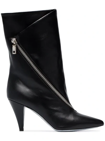 Shop Givenchy Zipped Mid Calf Boots In Black