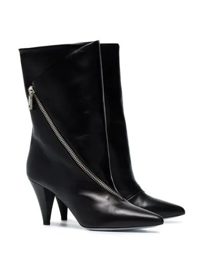 Shop Givenchy Zipped Mid Calf Boots In Black