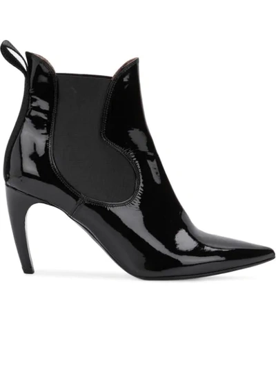 Shop Proenza Schouler Curved Heel Patent Boots In Black