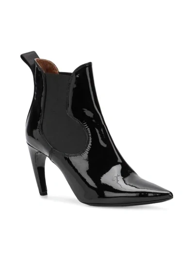 Shop Proenza Schouler Curved Heel Patent Boots In Black