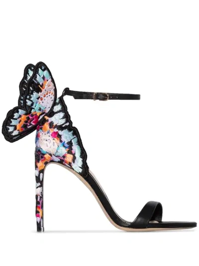 Shop Sophia Webster Chiara 100mm Butterfly Sandals In Black