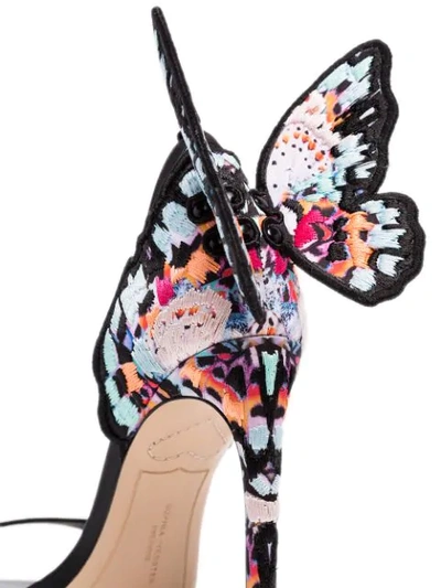 Shop Sophia Webster Chiara 100mm Butterfly Sandals In Black