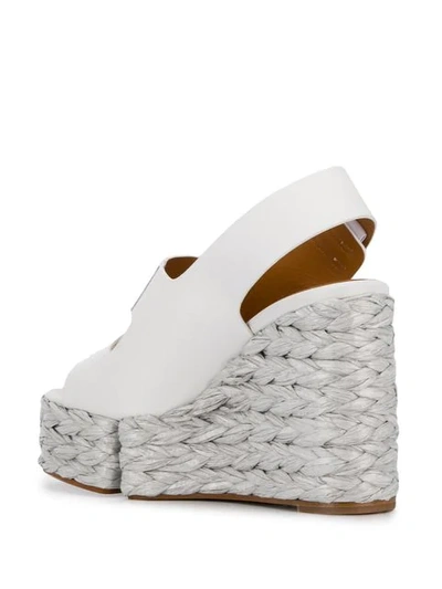 Shop Clergerie Woven Wedge Sandals In White