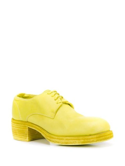 Shop Guidi Full Grain Derby Shoes In Yellow