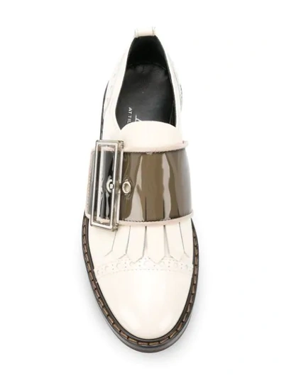 Shop Agl Attilio Giusti Leombruni Oversized Buckle Loafers In White