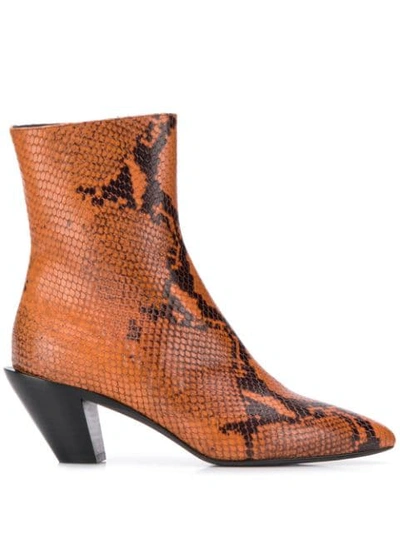 Shop A.f.vandevorst Snakeskin Ankle Boots In Brown