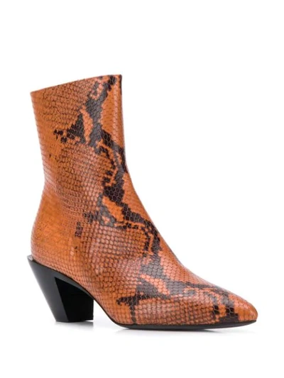 Shop A.f.vandevorst Snakeskin Ankle Boots In Brown