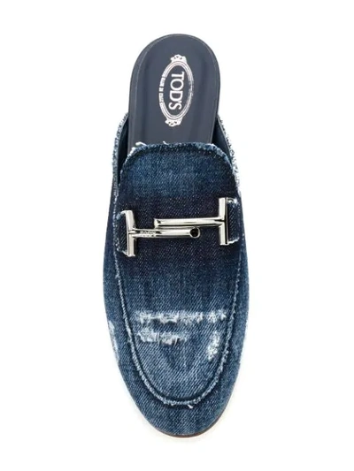 Shop Tod's Sabot Mules In Blue
