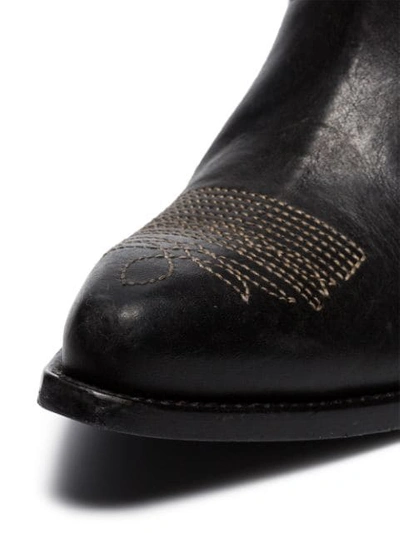 GOLDEN GOOSE DELUXE BRAND BLACK WISH STAR COWBOY BOOTS - 黑色