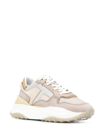 Shop Tod's Colour Blocked Sneakers - White