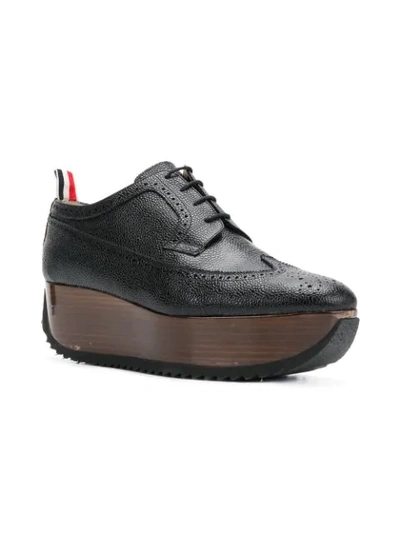 Shop Thom Browne Leather Brogue Platform In Black