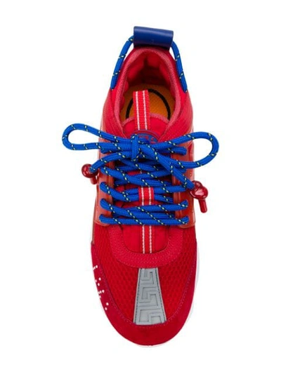 Shop Versace Chunky Sole Sneakers In Red