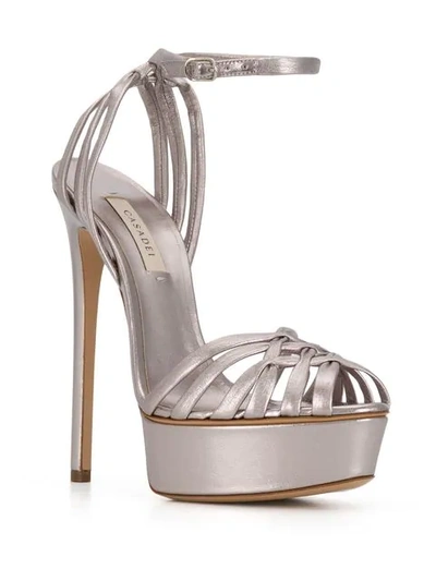 Shop Casadei Flora Bonnie Platform Sandals In Silver