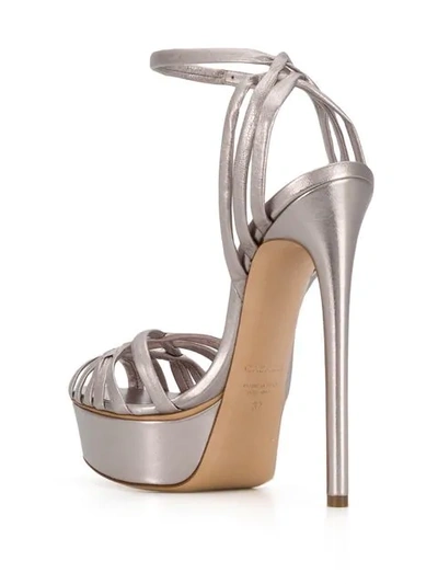 Shop Casadei Flora Bonnie Platform Sandals In Silver