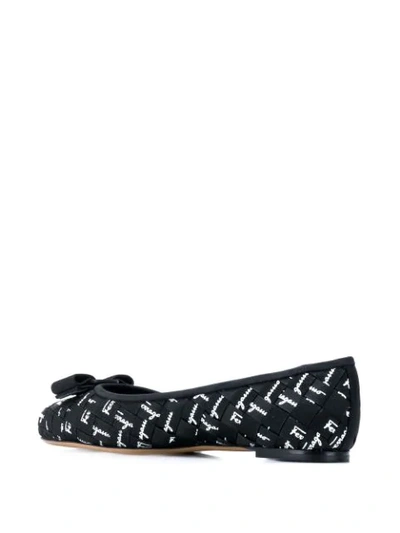 Shop Ferragamo Vara Bow Ballerinas In Black