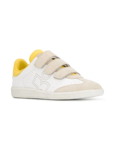Shop Isabel Marant Velcro Low Top Trainers In Yellow
