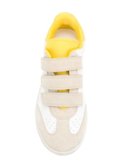 Shop Isabel Marant Velcro Low Top Trainers In Yellow