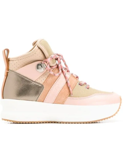 Shop See By Chloé Side Stripe Sneakers In Neutrals