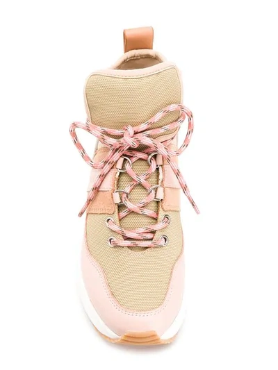 Shop See By Chloé Side Stripe Sneakers In Neutrals