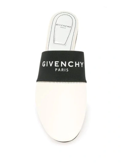 Shop Givenchy Logo Mules - White