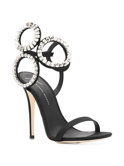 Shop Giuseppe Zanotti Embellished Ankle Sandals In Black