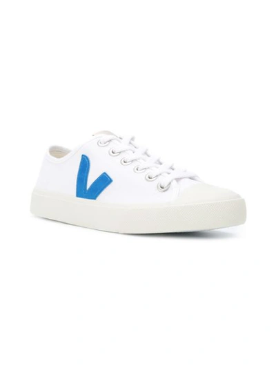 Shop Veja Low Top Logo Sneakers - White