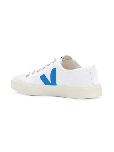 Shop Veja Low Top Logo Sneakers - White