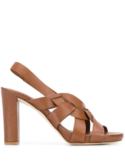 Shop Del Carlo Heeled Sandals In Brown