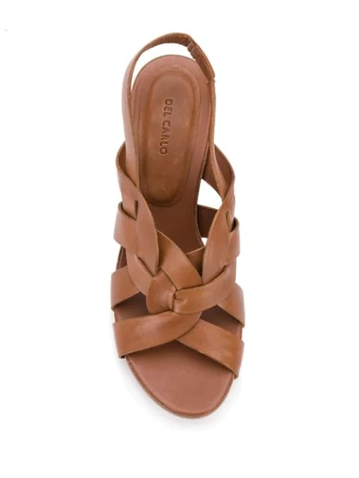 Shop Del Carlo Heeled Sandals In Brown