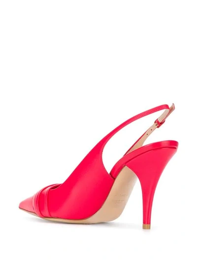 Shop Casadei Draped Slingback Pumps In Red