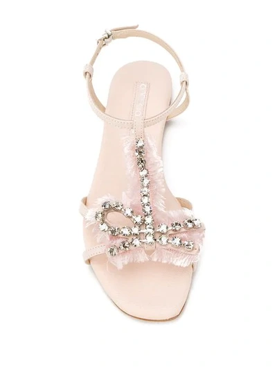 Shop Anna Baiguera Crystal Embellished Sandals In Pink