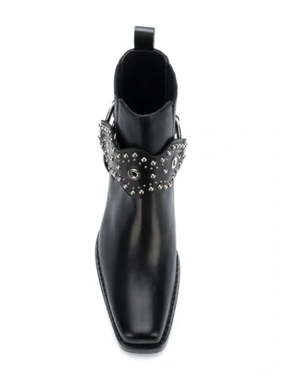Shop Red Valentino Red(v) Studded Strap Ankle Boots In Black