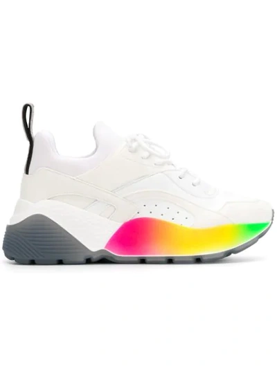 Shop Stella Mccartney Rainbow Platform Sneakers In White