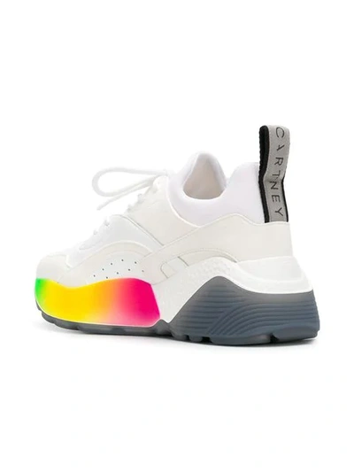 Shop Stella Mccartney Rainbow Platform Sneakers In White