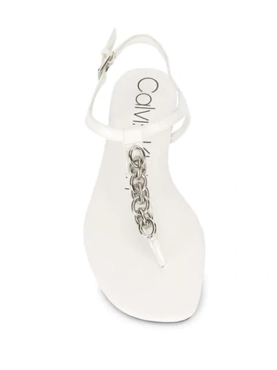 Shop Calvin Klein Chain Link Sandals In White