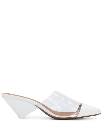 Shop Neous Contrasting Toe-cap Mules In White