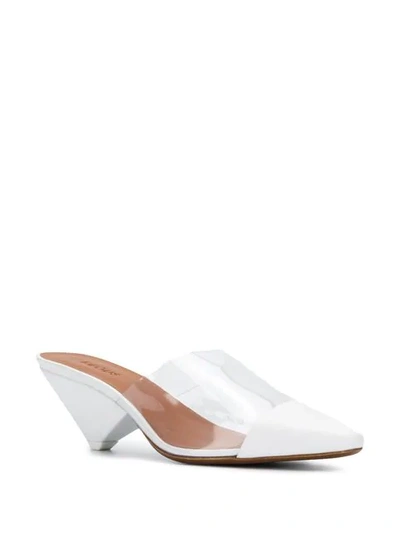 Shop Neous Contrasting Toe-cap Mules In White