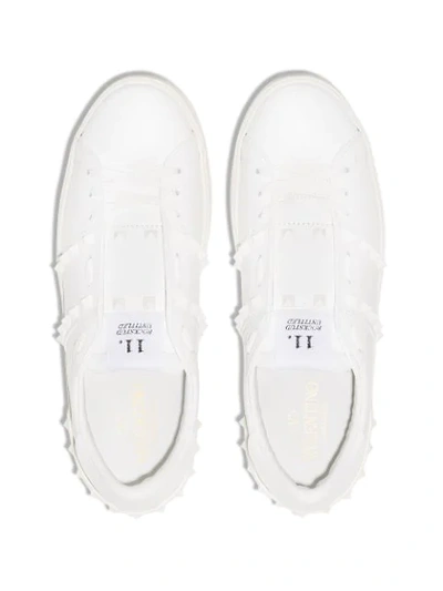 Shop Valentino Rockstud Untitled Sneakers In White