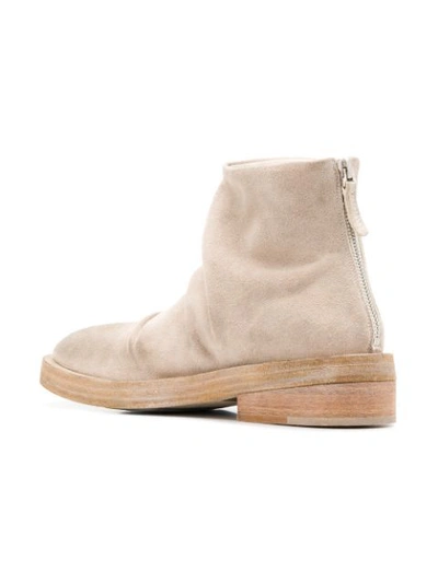 Shop Marsèll Crinkled Ankle Boots In Neutrals